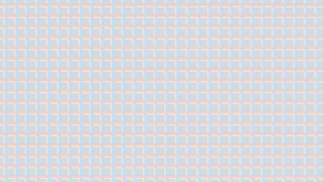 Minimal woven grid seamless pattern with blue and red lines on soft gray background, 16:9 ratio