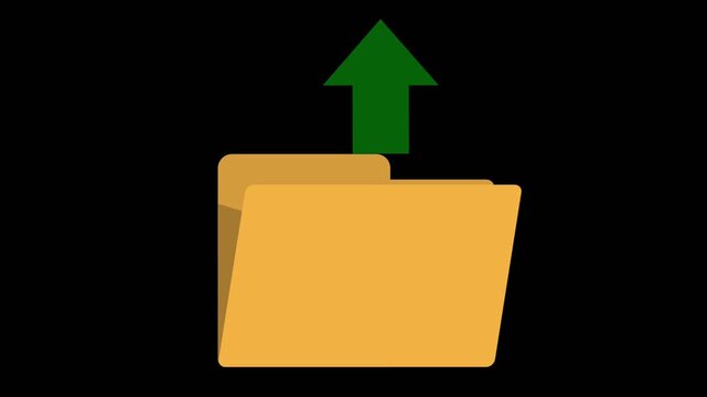 Animation of a document or file being removed from a folder.