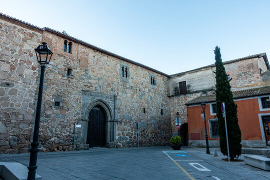 Facade of Palacio de los Davila, also known as Palacio de los Abrantes, a Fortified Medieval Palace Built Between the 13th and 16th Centuries in Avila, Avila Province, Castilla y Leon, Spain