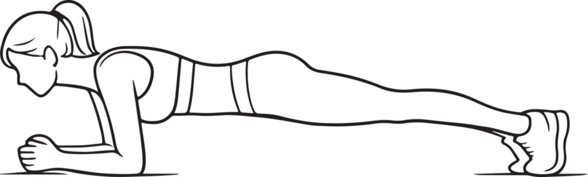 Woman doing a Forearm Plank exercise for core strength and stability