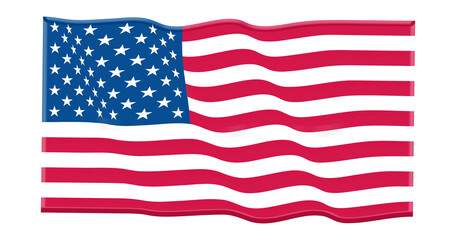 Obraz premium American flag waving on transparent background