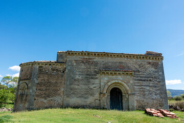 Northern Romanesque Facade and Carved Portal of the 13th Century Hermitage of San Pedro in La Losa, Segovia, Castile and Leon, Spain © Nandi Estévez