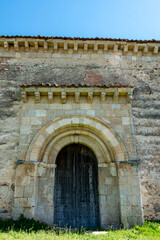 Northern Romanesque Carved Portal with Wooden Door from the 13th Century Hermitage of San Pedro in La Losa, Segovia, Castile and Leon, Spain © Nandi Estévez