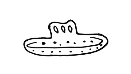 Hand Drawn Flying Saucer UFO Doodle Brush Stroke © Shafa