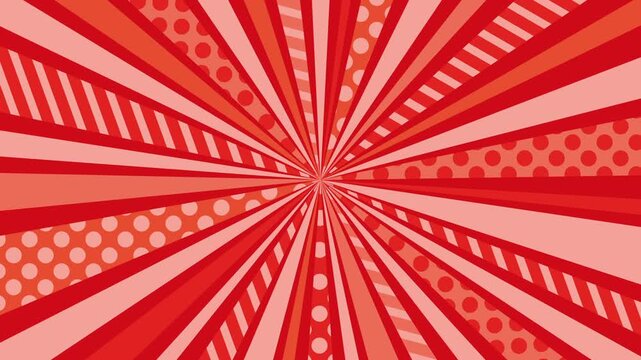 Red Radial Rays Background Spinning Loop Animation