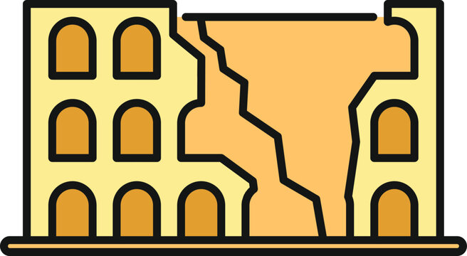 Colosseum building with arches displaying its historical ruins