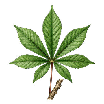 Vibrant cannabis leaf with seven leaflets.