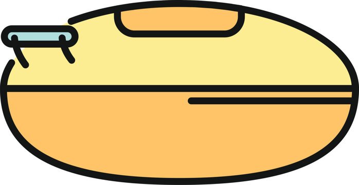 Skydiving parachute container pack icon for extreme sport or adventure activity