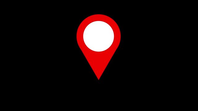 Map pointer icon set with pin symbols for navigation and location markers whit 4k video