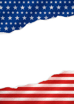 Torn American Flag Paper Background Template illustration 