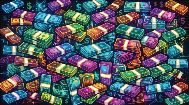 colorful abstract background of currency notes