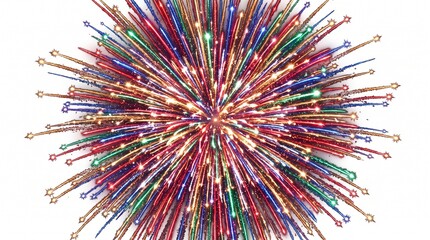 Obraz premium Bright multi colored fireworks star shape burst with fireworks, colorful