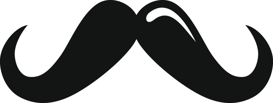 Black mustache icon presenting male grooming, retro style, and movember concept