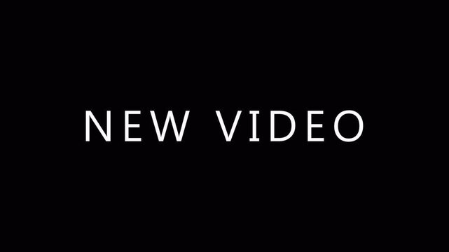 Glowing White Neon Sign with "New Video" Text for Vlogs animation with alpha channel.Neon Light "New Video" Text Animation on transparent Background animation with 4k.