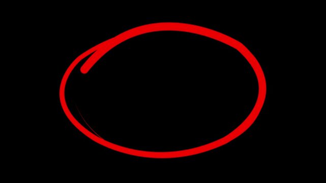 Circle marker with drawing, red marker pen style, doodle red circle marker and underline stroke, Red Circle Highlighter Scribble Animation on transparent background. wrong round shape