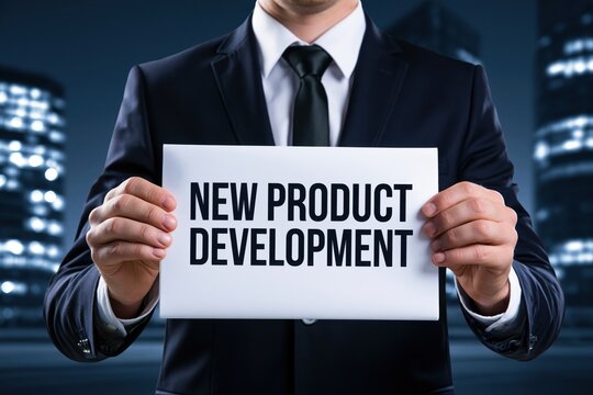 Professional manager presenting a strategic message for new product development