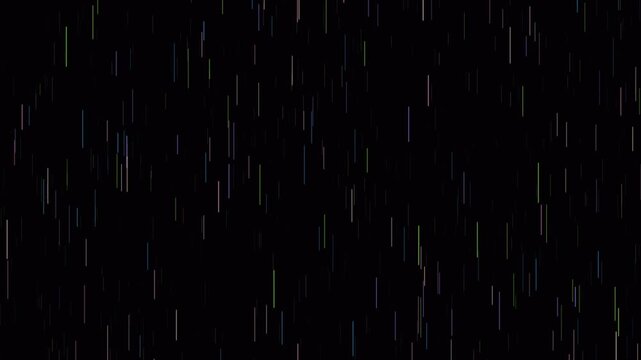 Heavy Rain Falling Against A Dark Night Background.