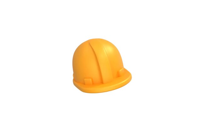 Labor cap icon 3d rendering animation on 4k	