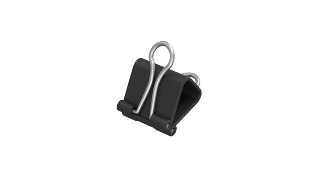 Binder Clip icon 3d rendering animation on 4k	