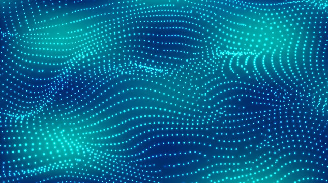 Abstract digital background with glowing blue dots and lines forming a cosmic texture