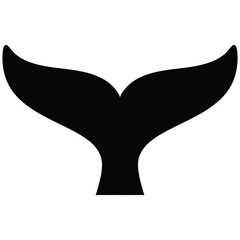 Whale tail fin silhouette icon on transparent background © Sharmin