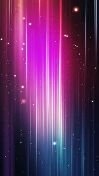 Colorful abstract aurora borealis inspired background animation featuring vibrant vertical light streaks and shimmering particles moving across a dark backdrop