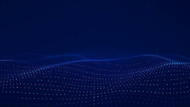 Dot Wave Background  with Glowing Digital lines and Abstract AI Data
