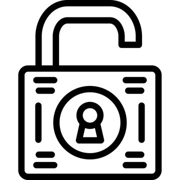 Open padlock Icon Vector Element