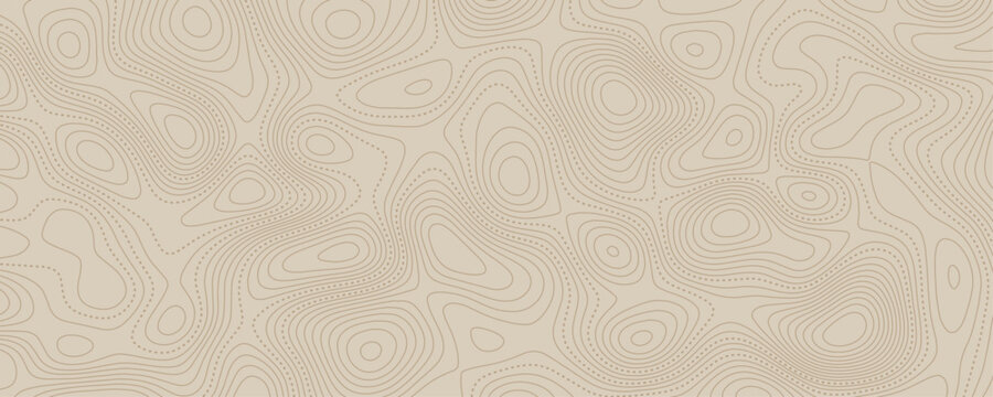 Abstract topographic contour map pattern seamless organic terrain lines background