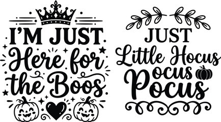 Halloween typography design with pumpkins and crowns for spooky season © FatemaChowdury