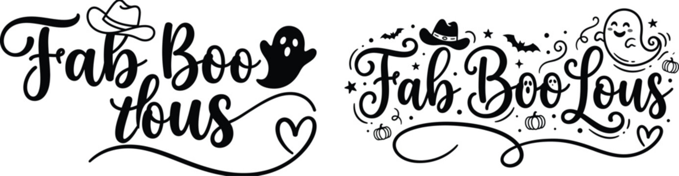 Fab boo tous fab boo lous halloween typography designs for festive decor