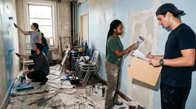 Gen Z Volunteers Restore Recreation Room for Local Community Project