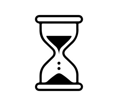 Thin Outline Hourglass Timer Icon