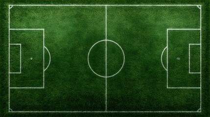 Naklejka premium Soccer Field Grass Pattern with Realistic Green Turf Texture. Top View of Football Pitch with White Lines. Vector Realistic Sport Ground Texture for Football and Baseball Games. Stock Vector