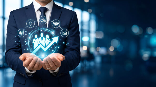 Upskilling Workforce Development Hologram Banner Business Design