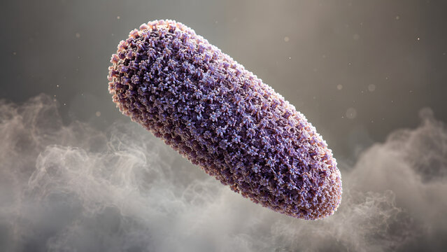 Rabies Virus Scientific Illustration on Neutral Background