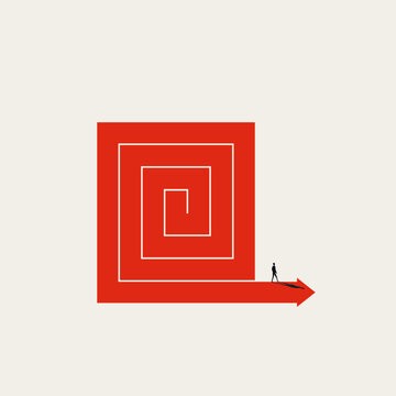 Corporate business strategic problem solving vector concept. Symbol of leadership, management, achievement future success . Minimal design eps10 illustration.