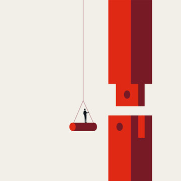 Corporate business problem solving vector concept. Symbol of teamwork strategy, connection, structural market growth . Minimal design eps10 illustration.