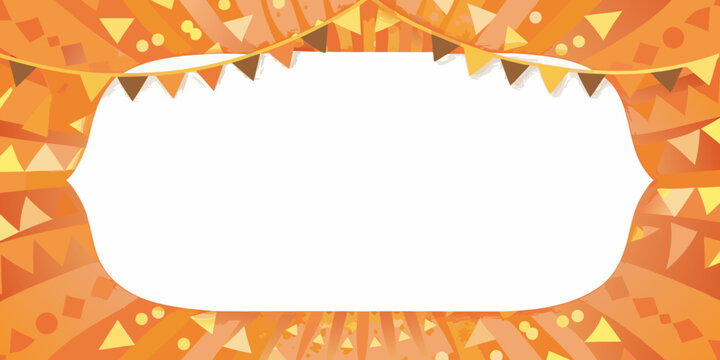 Orange triangular bunting pattern with a white central space