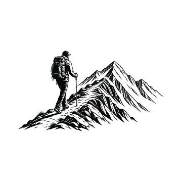 Hiker Trekking Mountain Trail Adventure Outdoor.