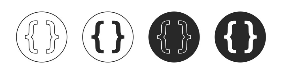 Bracket and brace circular icon set with outline and solid editable stroke vector collection for coding and typography © Виталий Опришко