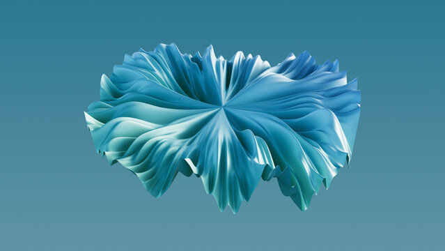 Abstract flowing blue 3d wave pattern rendering with copy space