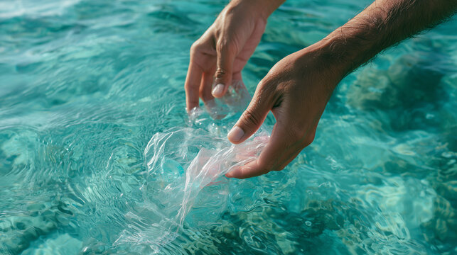 Ocean Conservation Concept with Clean Blue Water, Marine Life Protection and Sustainable Environment