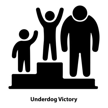 Underdog victory podium celebration icon