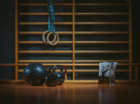 Equipment for functional training at wall bars in gym