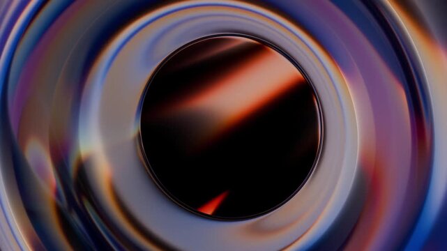 Abstract metallic circular ripples shifting dynamically