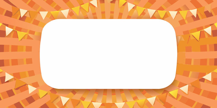 Orange triangular pennant banner pattern with white central space