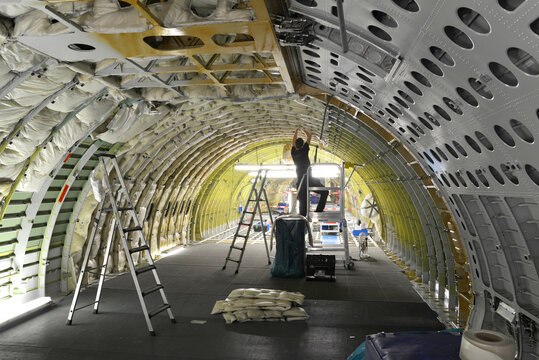 Airplane construction in a hangar