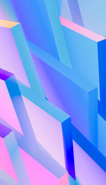 Colourful abstract geometric background with gradient 3d blocks