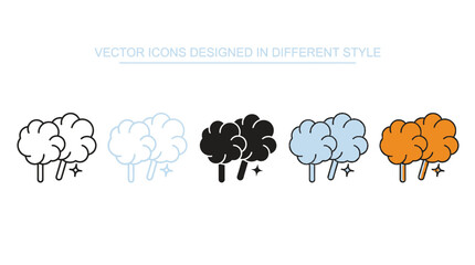 Obraz premium Cloud Icon Set: Modern Vector Symbols for Weather, Data, and Tech Concepts